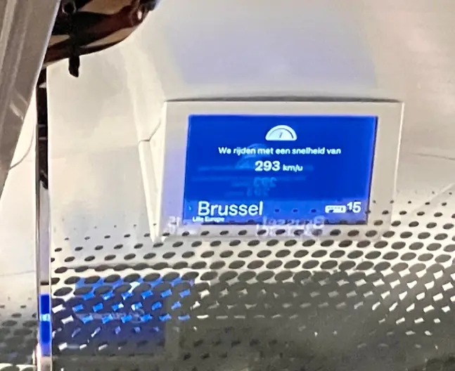 Eurostar journey display showing Brussels