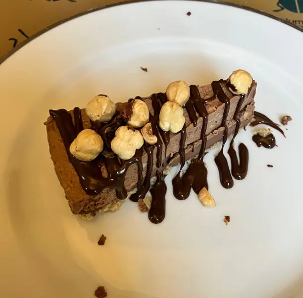 A restaurant dessert
